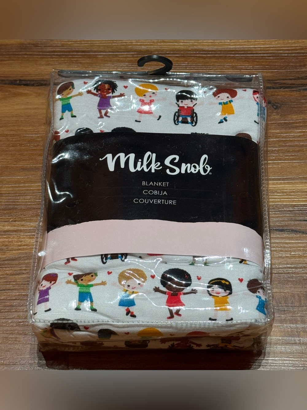 NEW Milk Snob Kids Pattern Baby Blanket - White with Children of the World